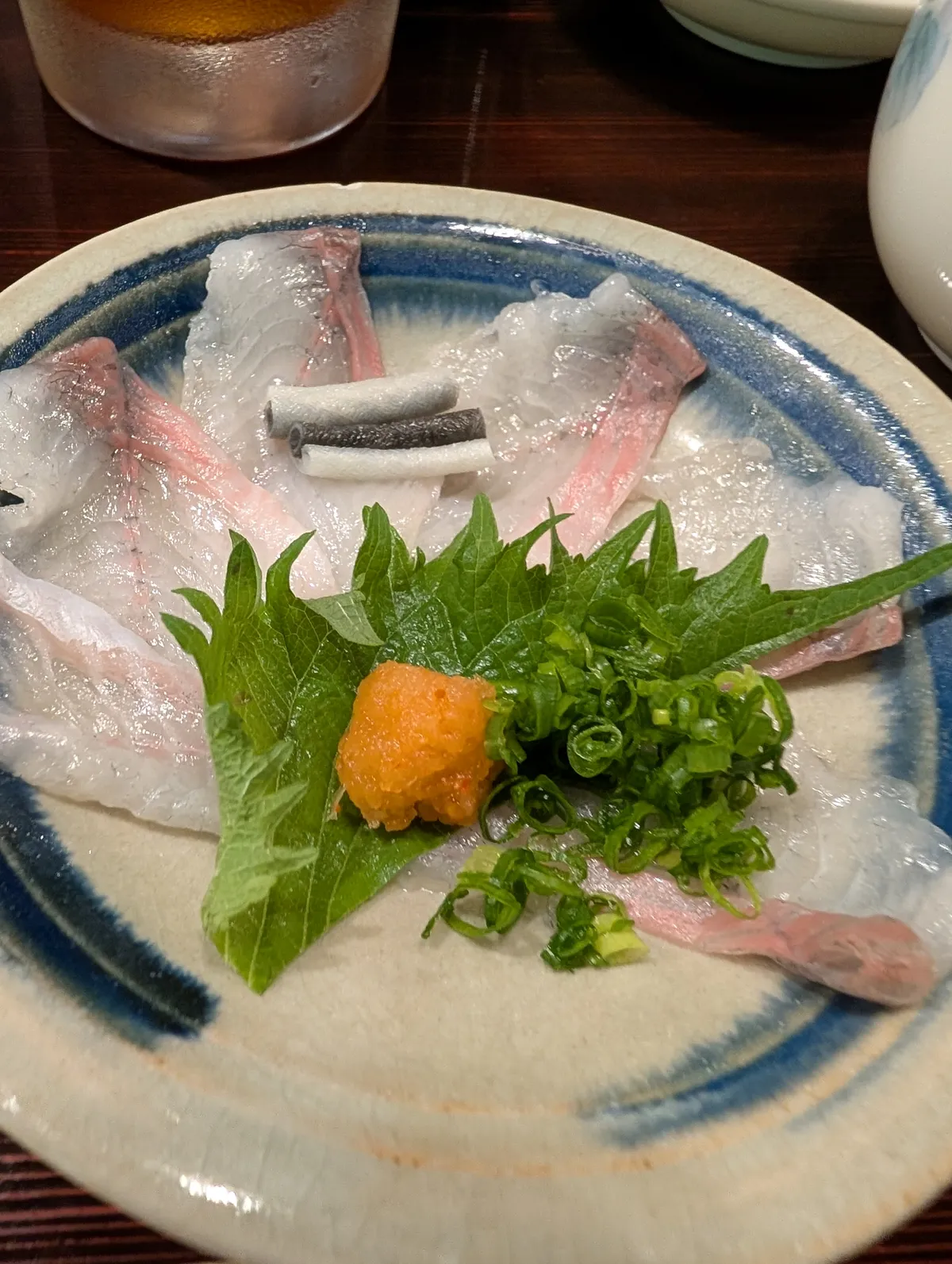 Fresh river fish sashimi served at a traditional restaurant in the Hida area