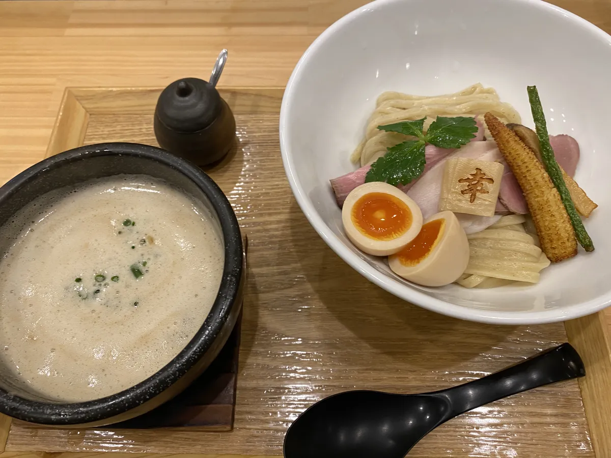 Rich tsukemen with thick broth and pork chashu